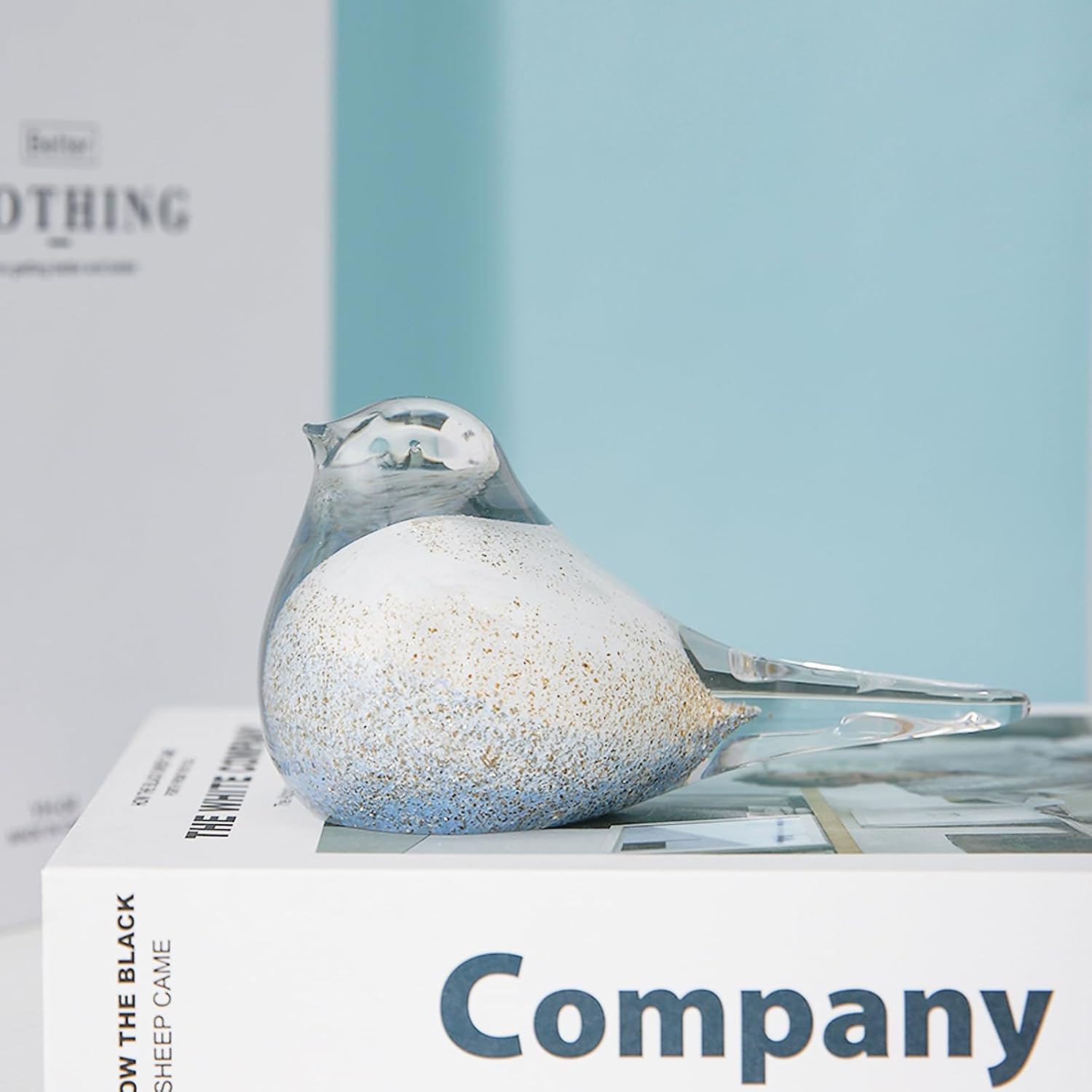 Glass Bird Decor Crystal Bird Sculpture Nature-Themed Home Accents Figurines Ornament / Db-2 / 5.0in