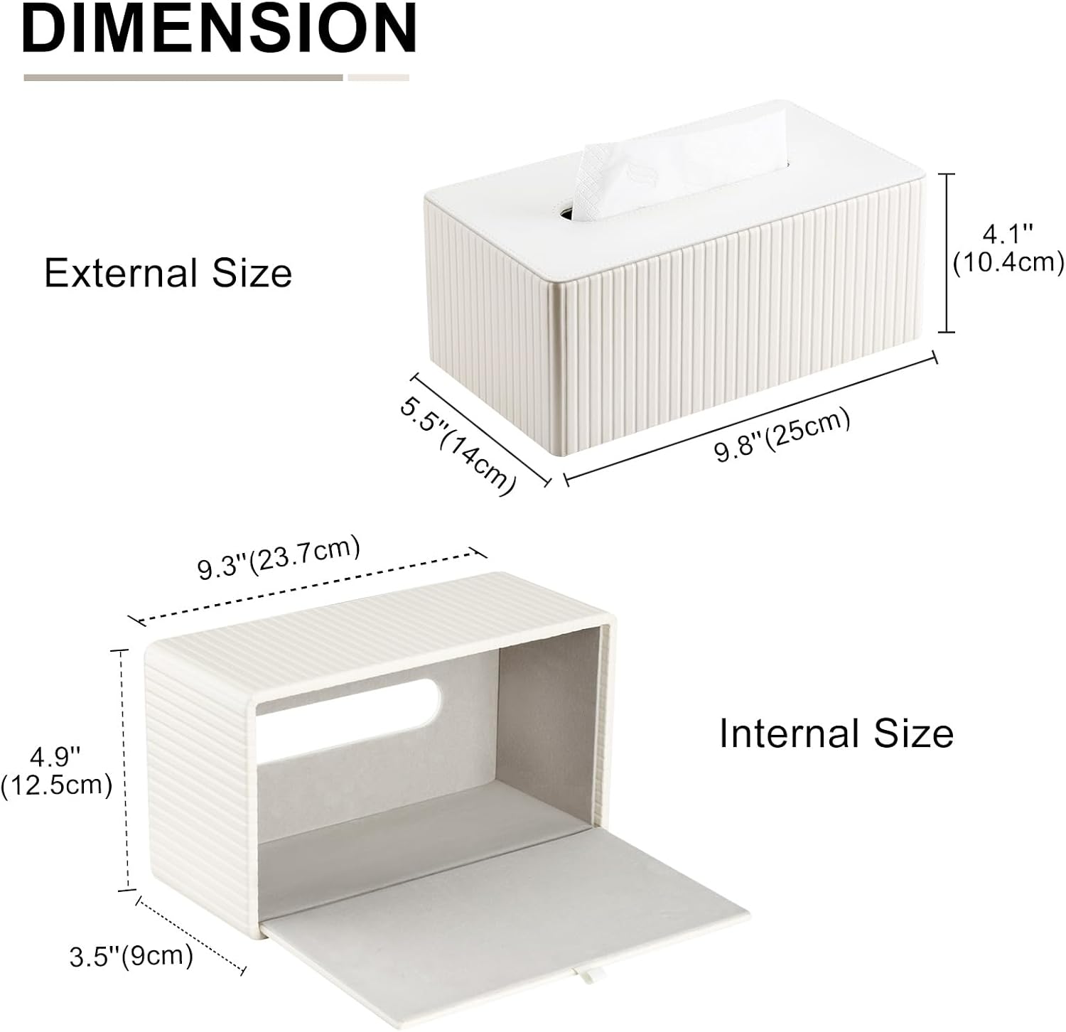 Napkin & Facial Tissue Holder / Off-white Stripe