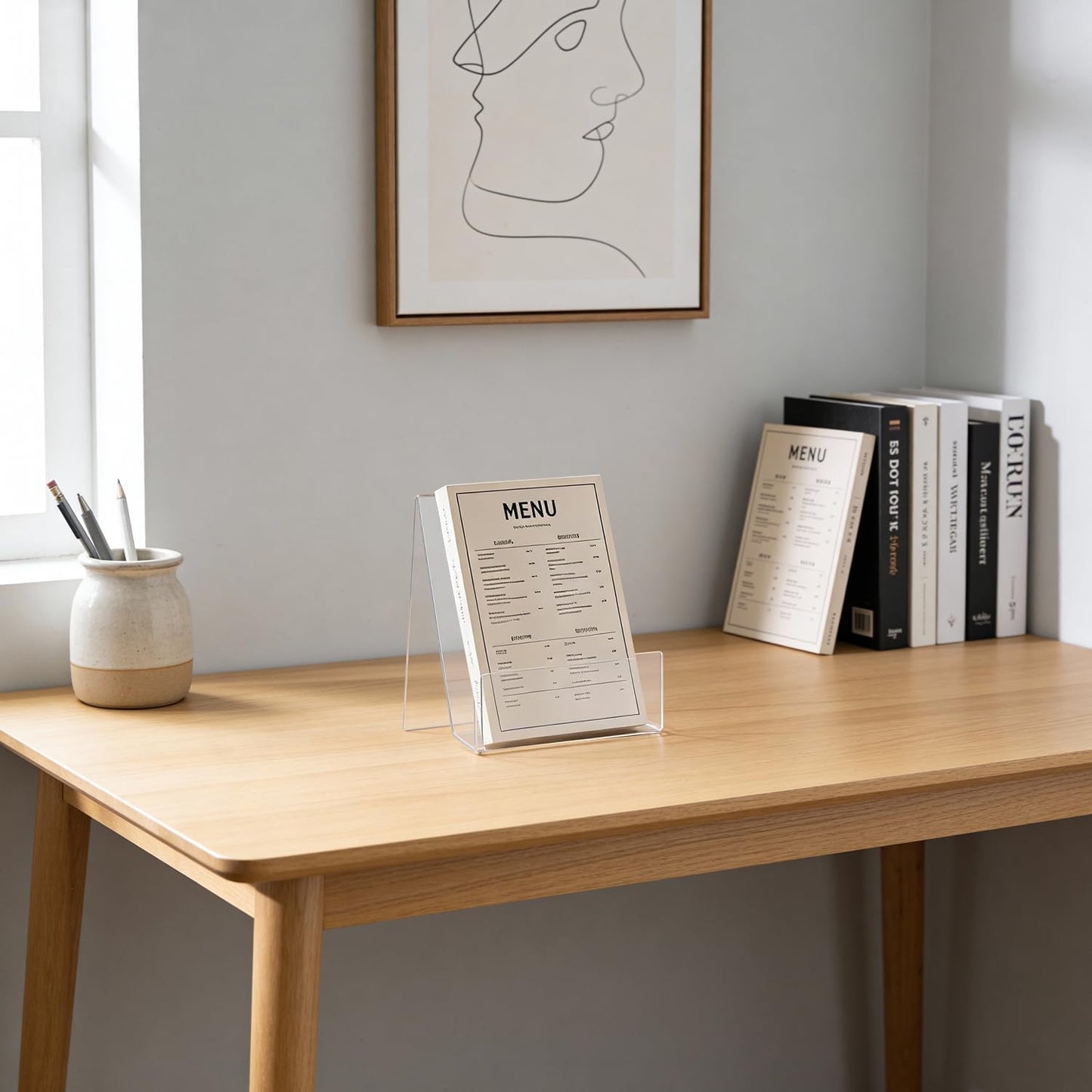 Large Acrylic Book Stand for Display / Shaped Display Stand / Clear / 8 x 8 x 4 / Set of 5