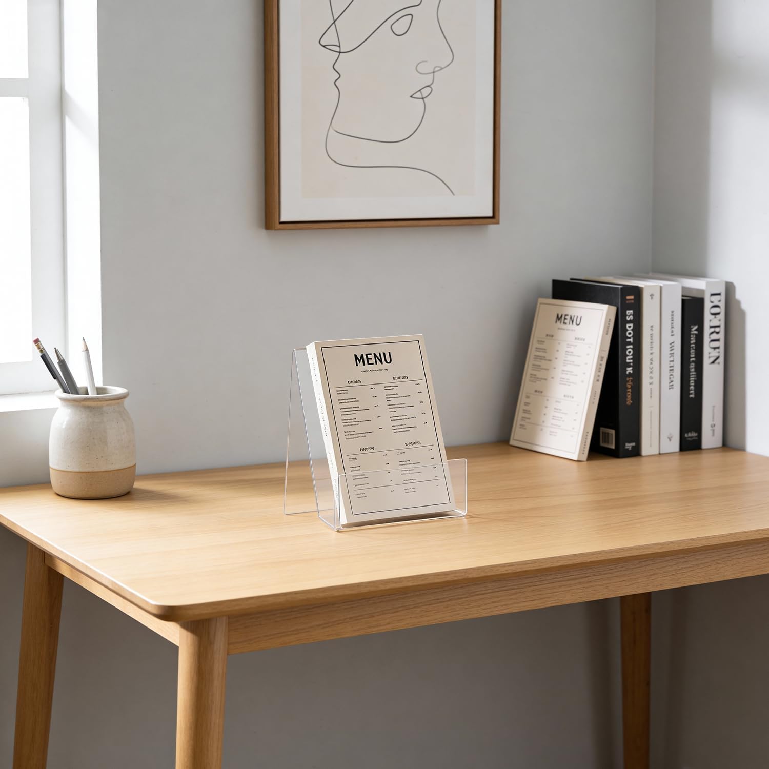 Large Acrylic Book Stand for Display / Shaped Display Stand / Clear / 8 x 8 x 4 / Set of 5