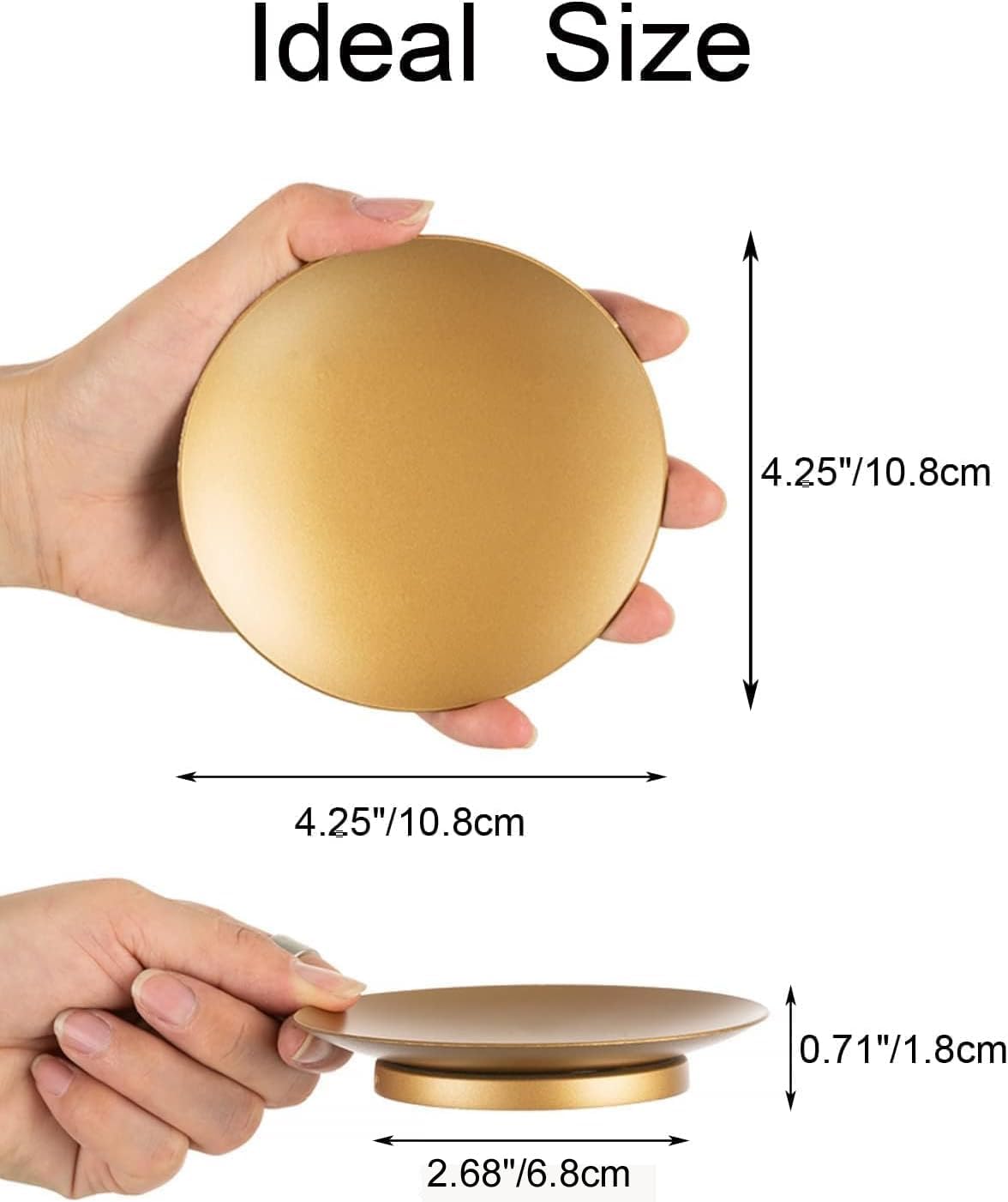 Pillar Plate Candle Holder / Gold / Set of 3