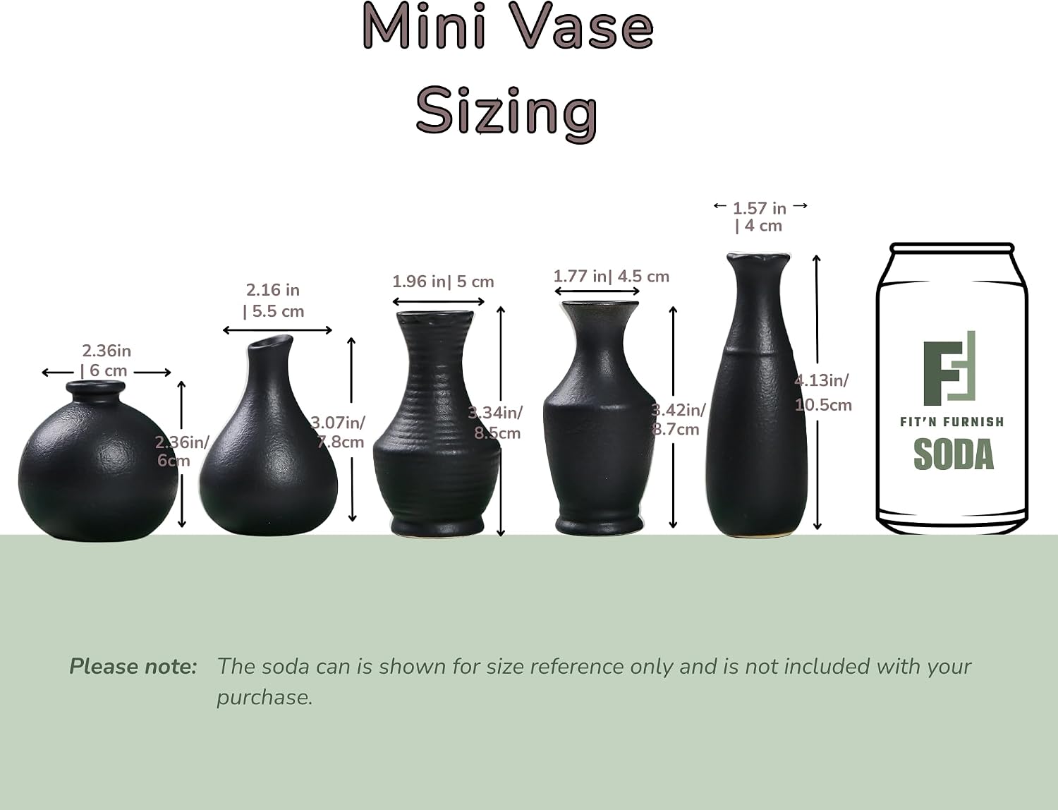 Ceramic Mini Vases for Flower Vase Styling / Black