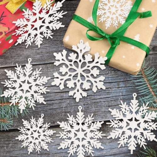 kockuu Christmas Decorations Snowflake Ornament White for Tree Decor Craft