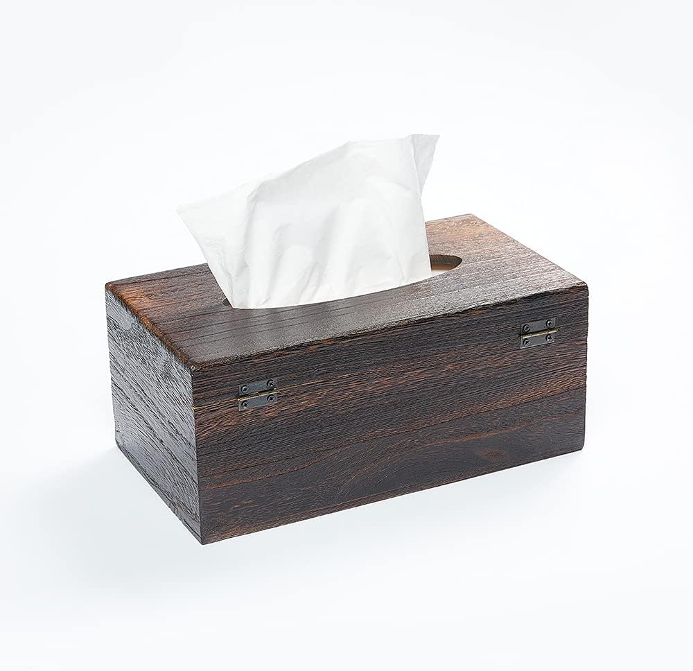 Rectangular Tissue Box Cover Decorative Wood Facial Tissue Holder