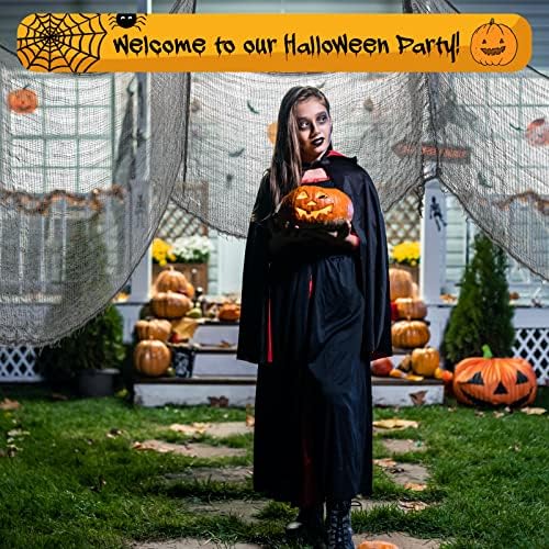 Legigo 12 Pack Halloween Creepy Cloths, Black Fabric Yard Decorations