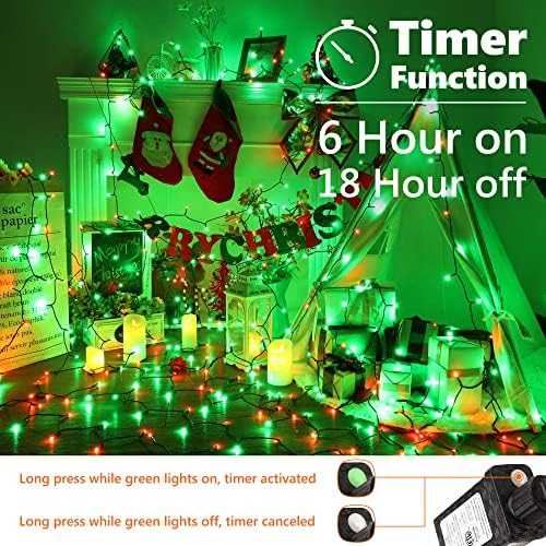 Brizled Red & Green String Lights, 78.74ft 240 LED Outdoor Christmas Lights