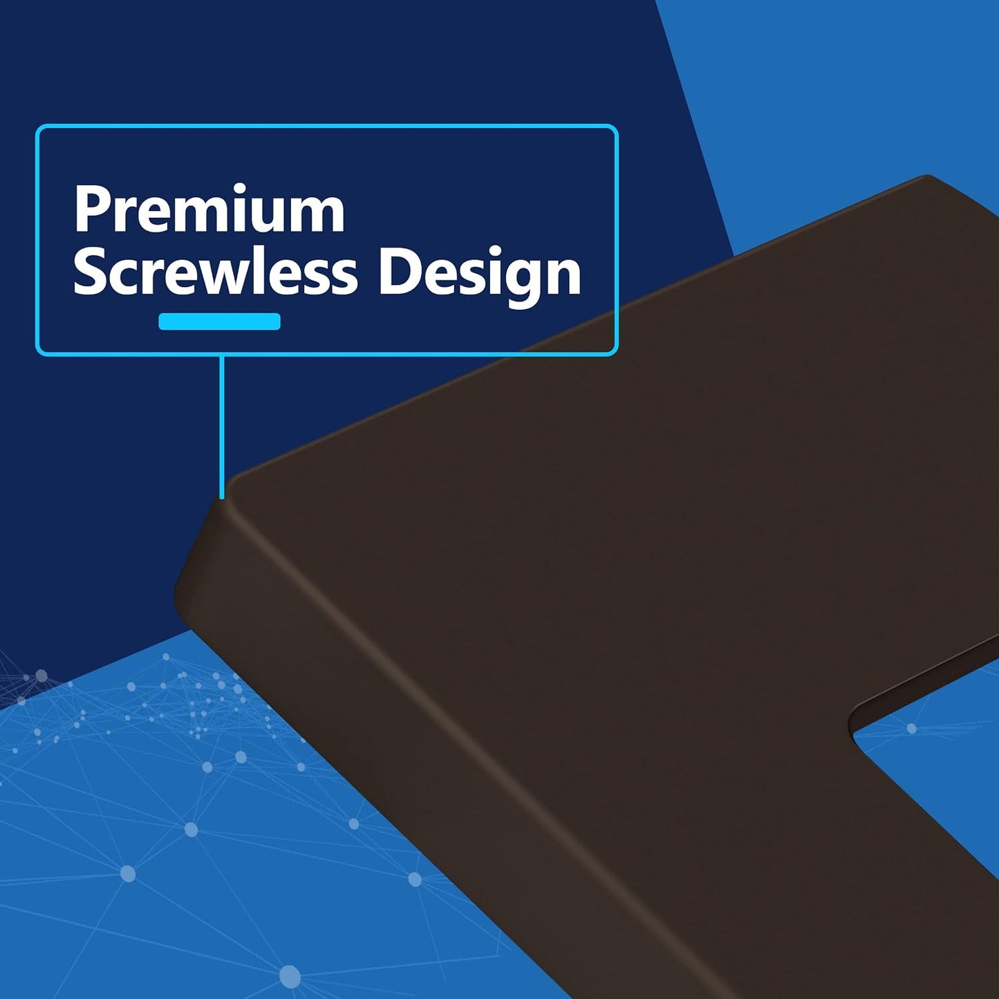 LIDER Decorator Switch Cover, Screwless Wall Plate, Mid-Size 1-Gang | 10-Pack, Matte Brown, Polycarbonate