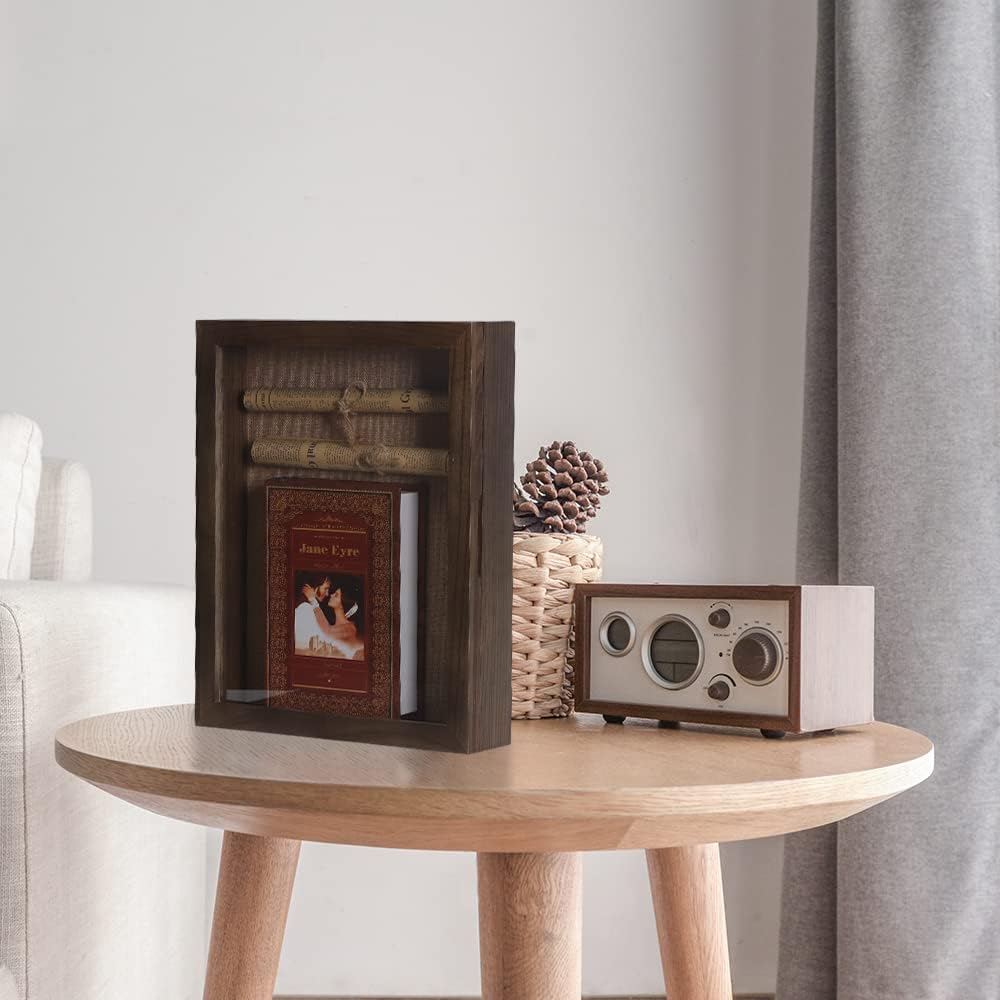 Deep Shadow Box Frame 11x14, Hinged Shadow Box with Door, Front Opening Shadow Boxes Display Cases for Collectibles