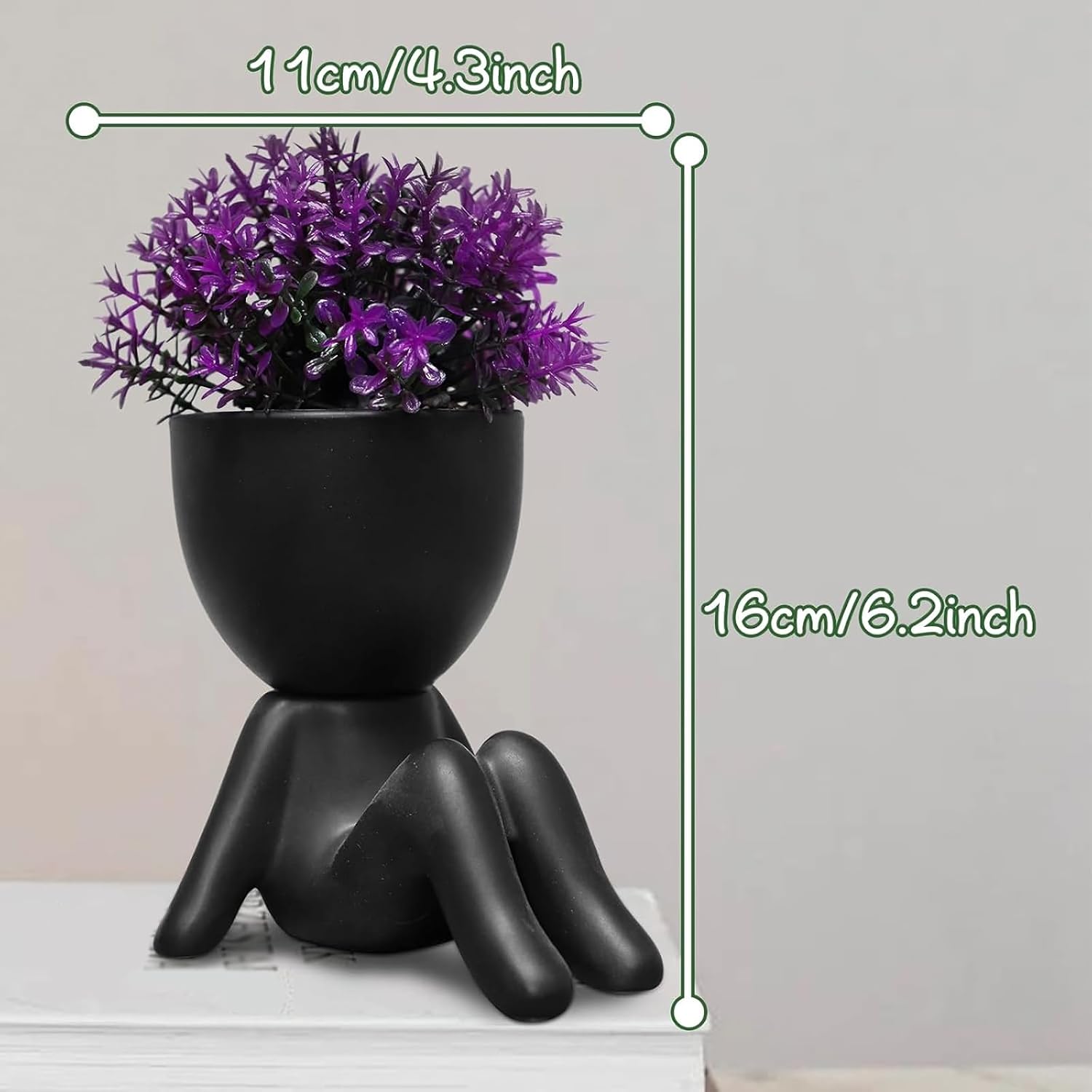 Fake Plants Mini Artificial Greenery Potted Plant / Black-g