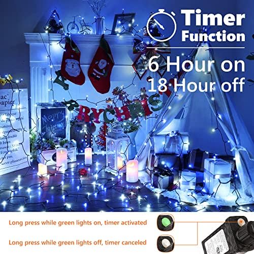 Brizled Blue White Christmas String Lights Indoor Outdoor, 78.74ft 240 LED