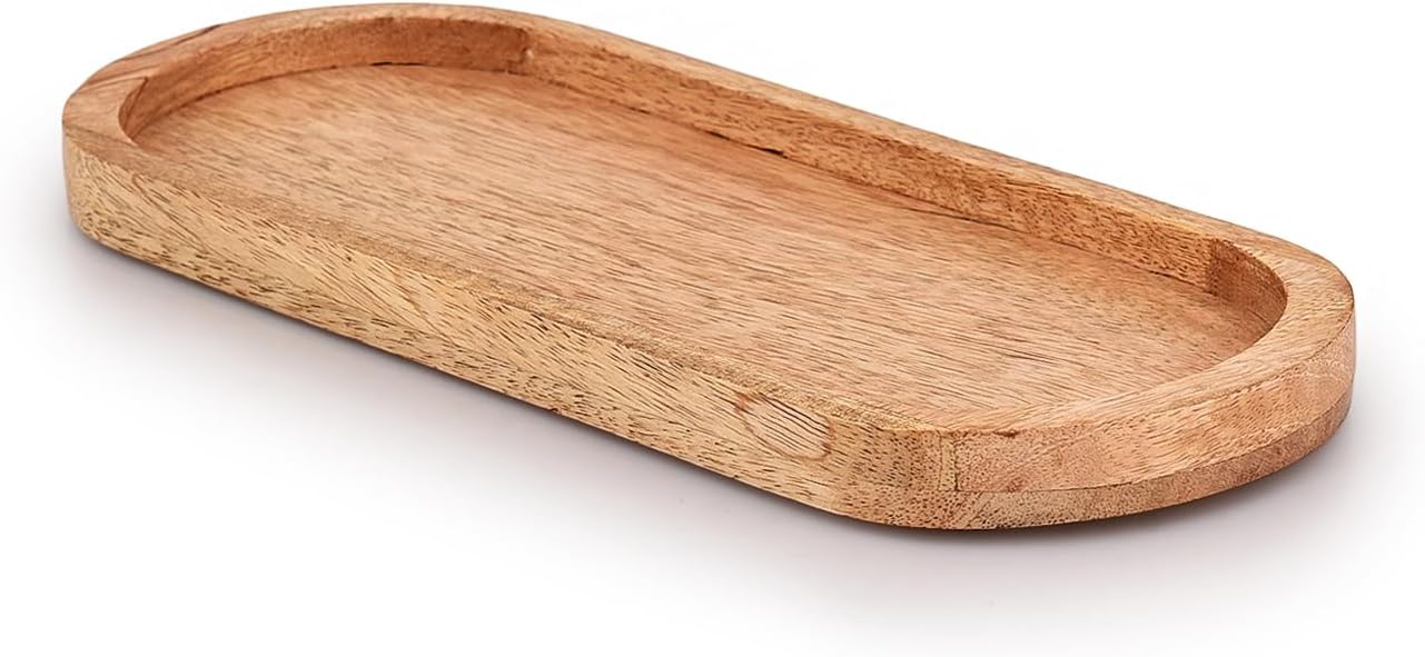 Mango Oval Wood Tray for Food Holder/BBQ / Set of 3