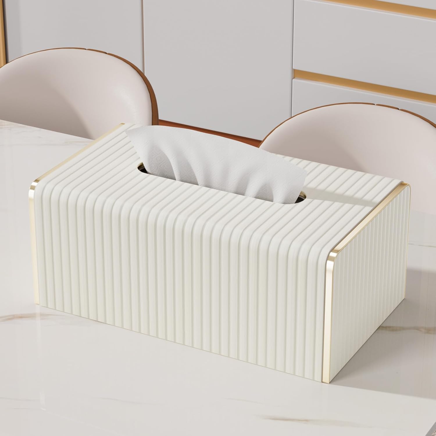 Tissue Box Cover / Cream White / Rectangle Standard