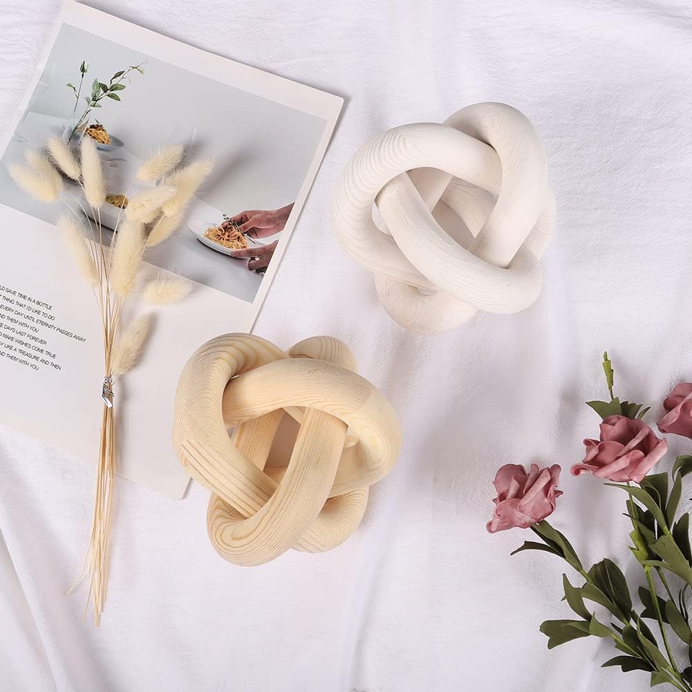 Wood Knot Chain Link Decor / White