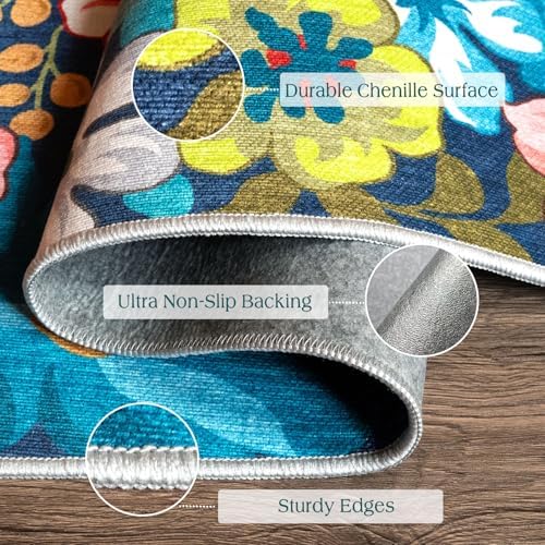 Floral Outdoor Rug - 28"x43" Front Door Mat Indoor Outside Entrance