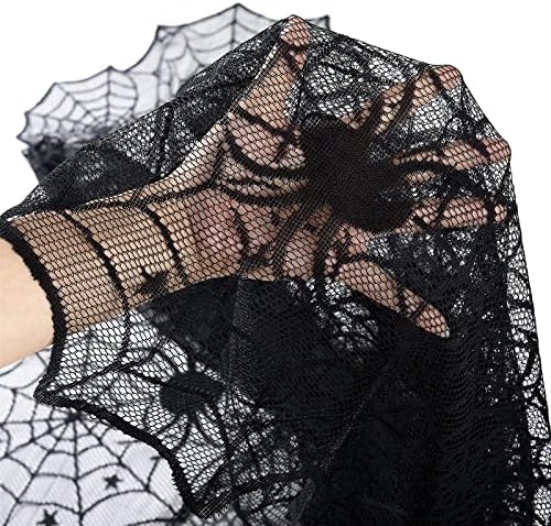 Halloween Tablecloths Black Lace Tablecloth 2 Pack 54x72 inch Spider Cobweb