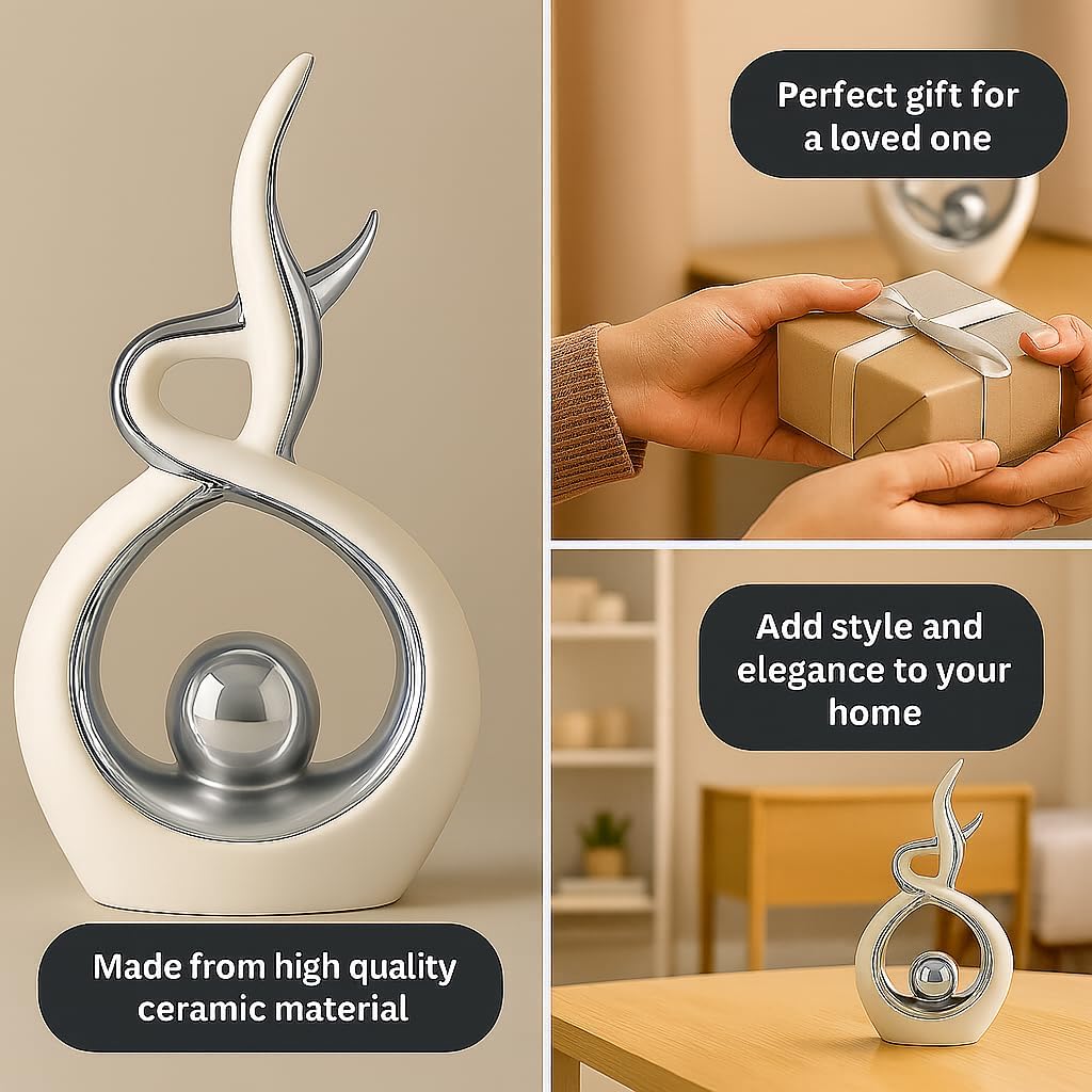 Modern Decorative Sculpture / White