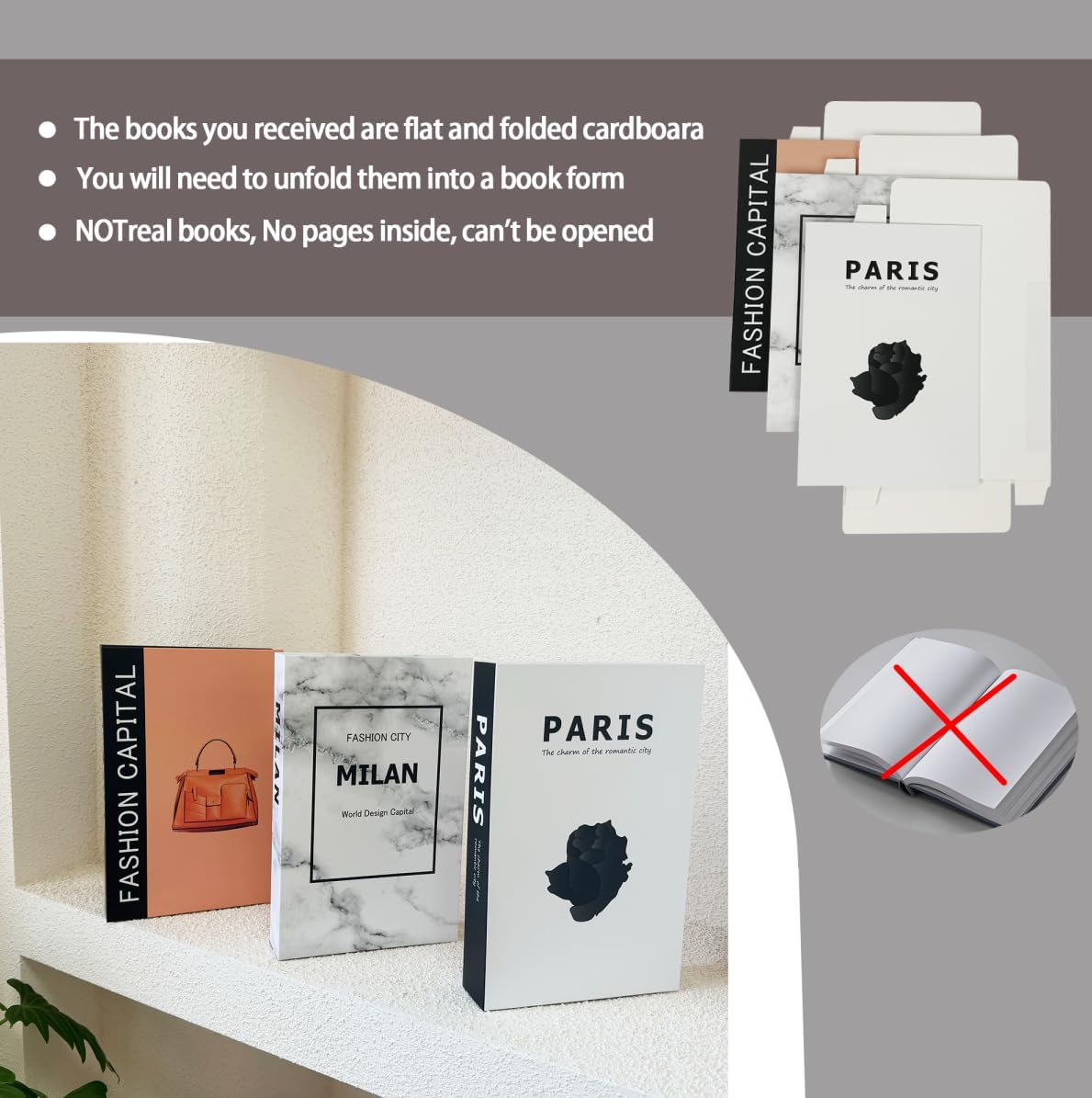 Home Modern Fashion Decoration Fake Books / Set of 3