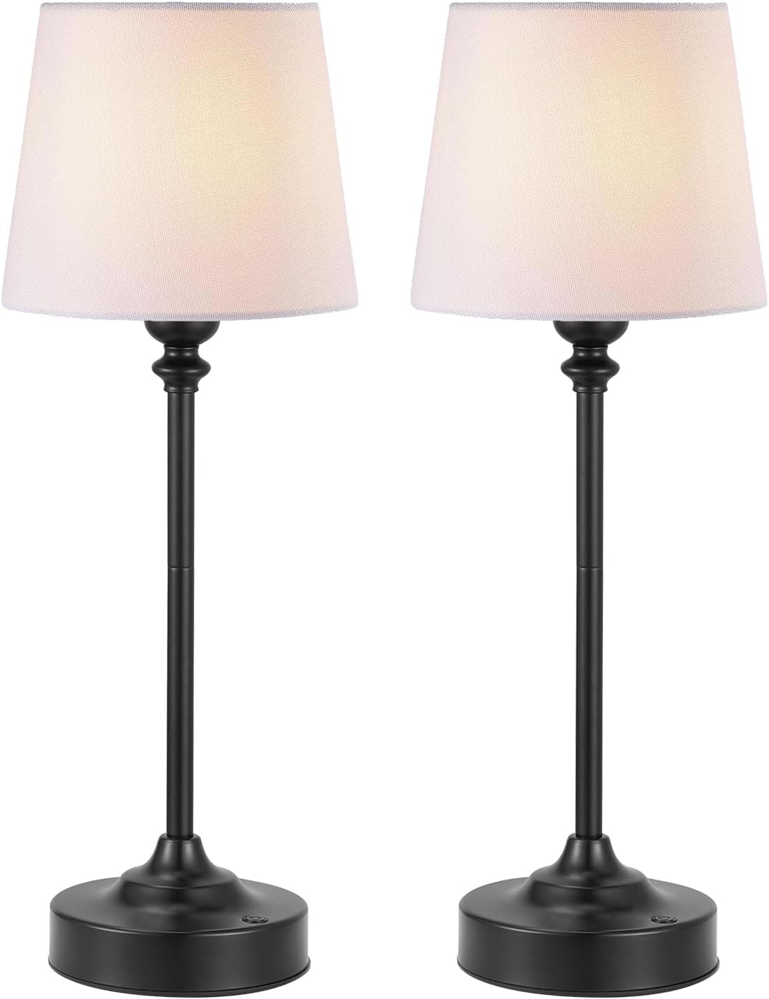 Cordless Table Lamps Rechargeable Set - 2 Pack Black 4000mAH Battery Operated Lamps for Decor, 3000K Stepless Dimming