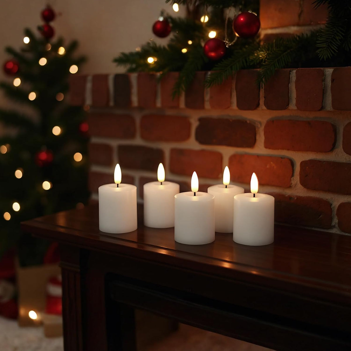 GenSwin Wax Votive Flameless Candles Battery Operated Remote Timer White | Battery Include, 2 x 3.2 In, 12 Pack, Pillar