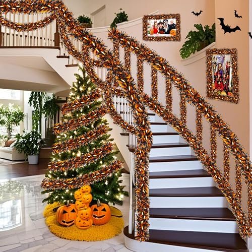 Halloween Decorations, 50FT Halloween Tinsel Garland