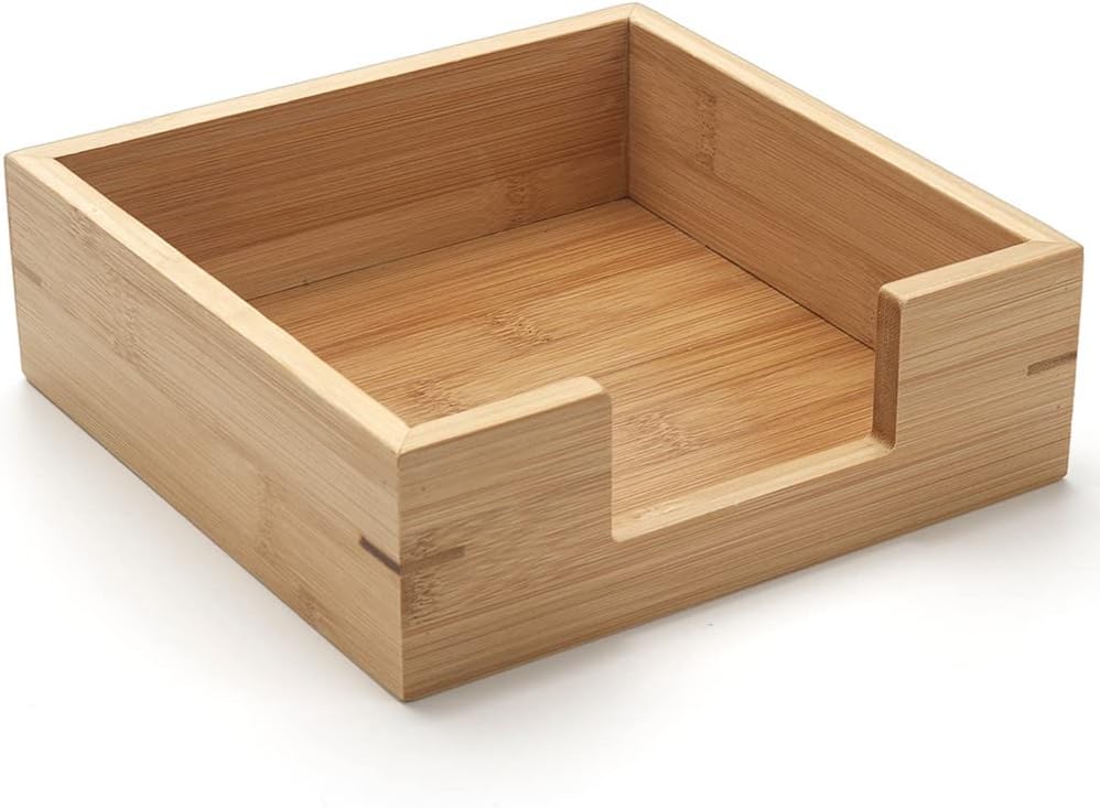 Wood Napkin Tray / 7.5 x 7.5 x 2.5