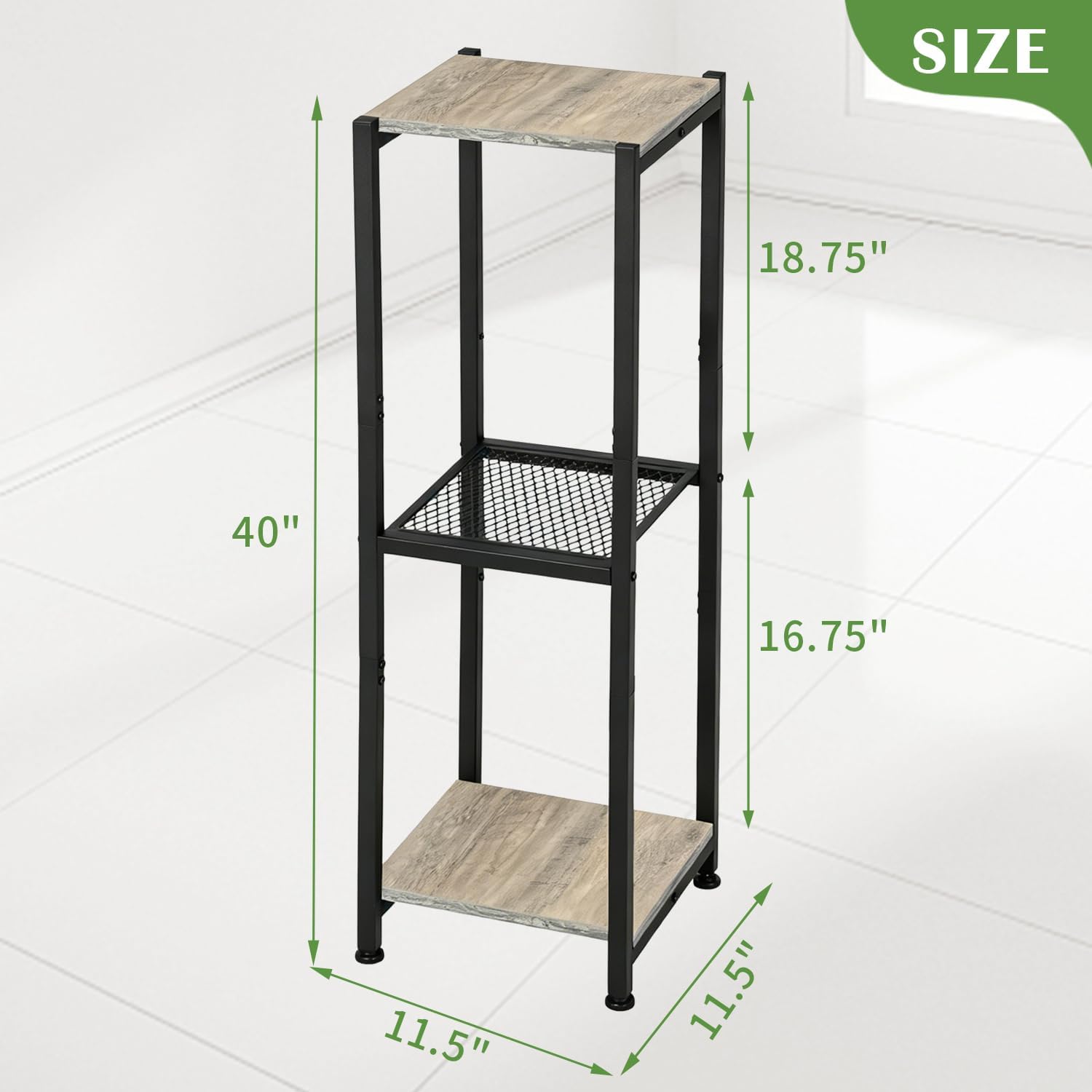 Dipion 3 Tier Pedestal Stand,40 Inch Extra Tall Plant Stand Indoor,Greige | Eye-Catching,Rock-Solid