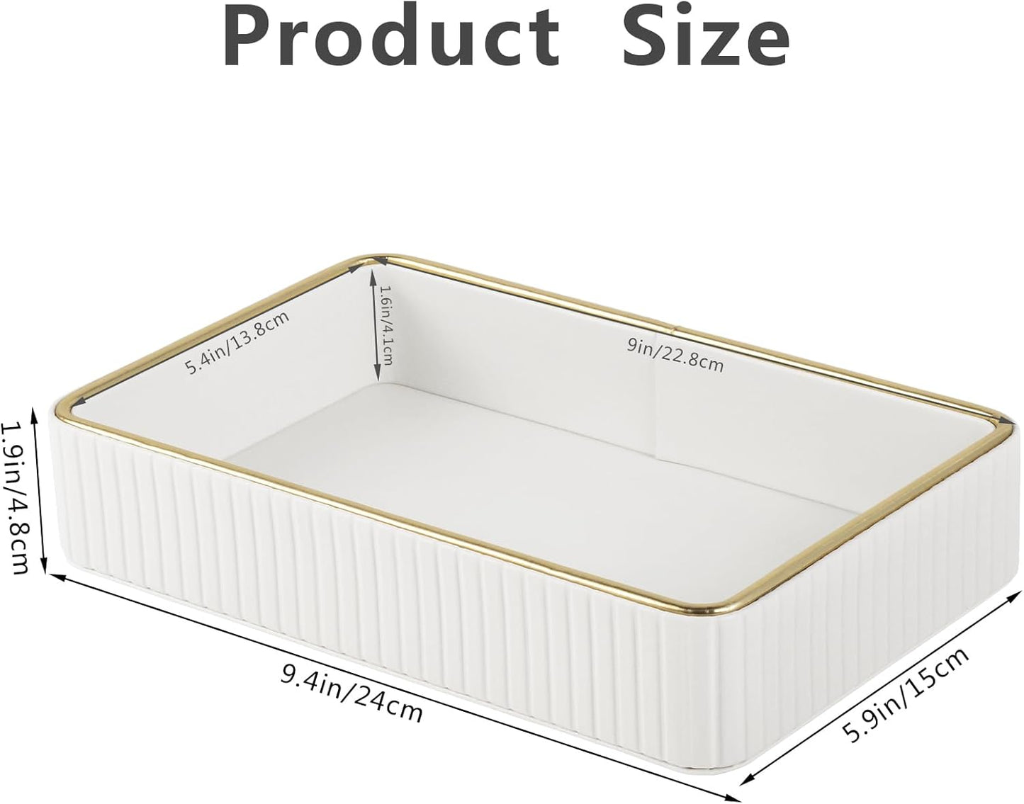 PU Leather Valet Tray / Cream