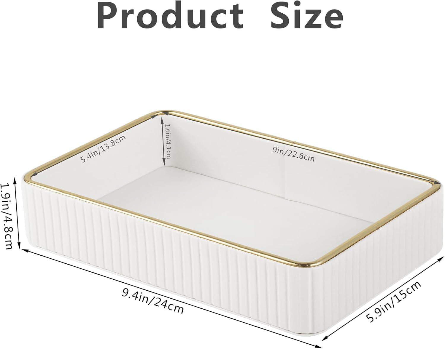 PU Leather Valet Tray / Cream