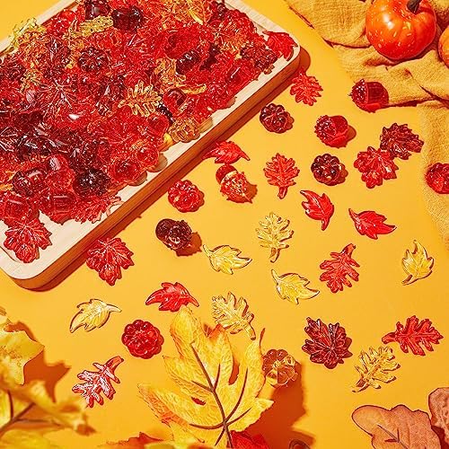 Deekin 240 Pcs Fall Thanksgiving Ornaments, Fall Vase Filler