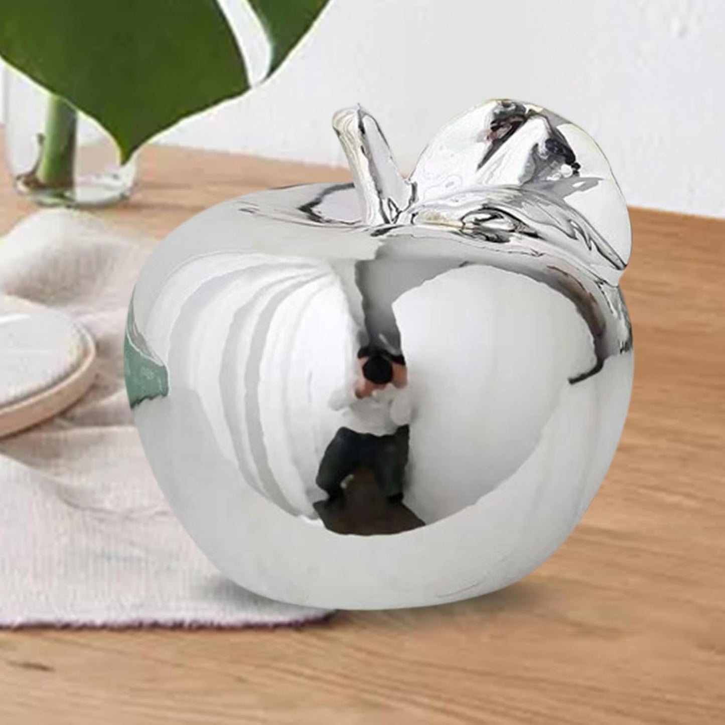 Ceramic Fruit Sculpture Desktop Statue / Large / Silver