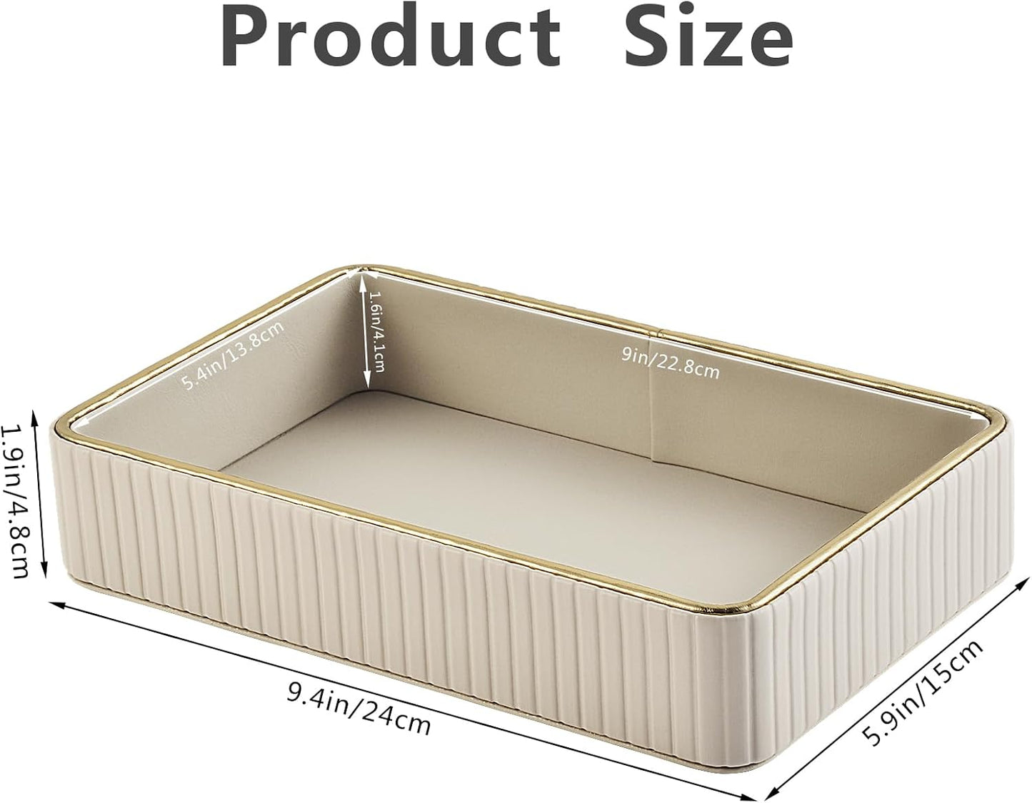 PU Leather Valet Tray / Beige