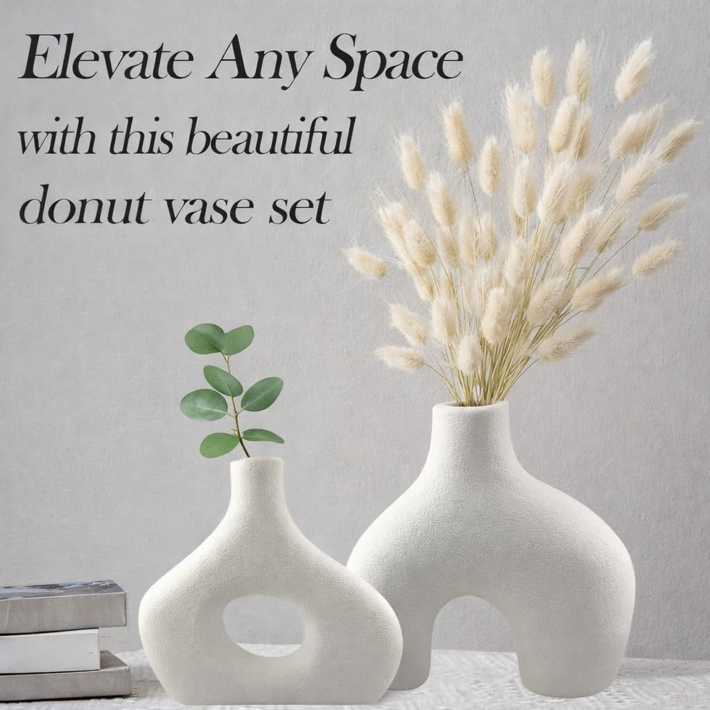Plastic Planter Vase / White / Set of 2