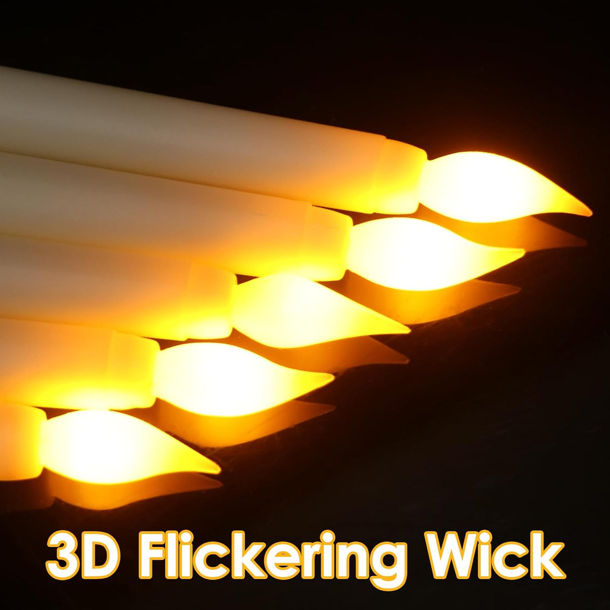 GenSwin 26 Pcs Flameless Taper Candles Battery Operated LED Candlesticks | Ivory, Tall Candle,Home Party Wedding