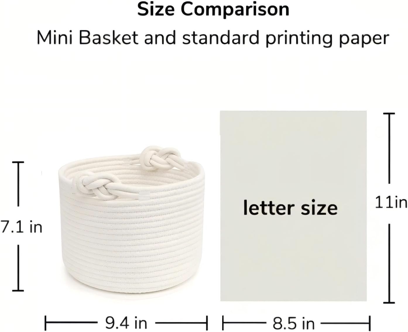 Storage Basket / Small Rope Basket / White