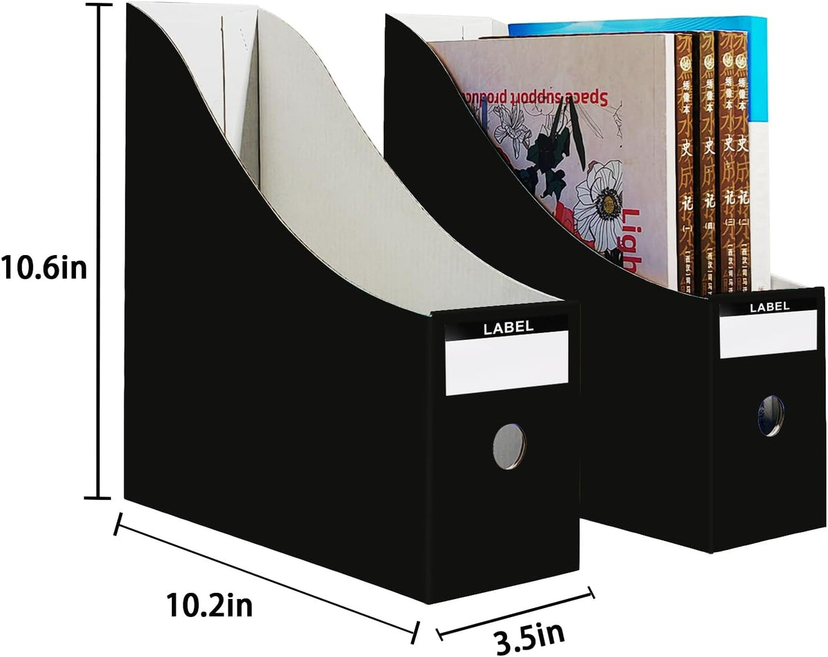Limitliho 24 Pack Six color Cardboard Magazine Holder for Desk or Shelves