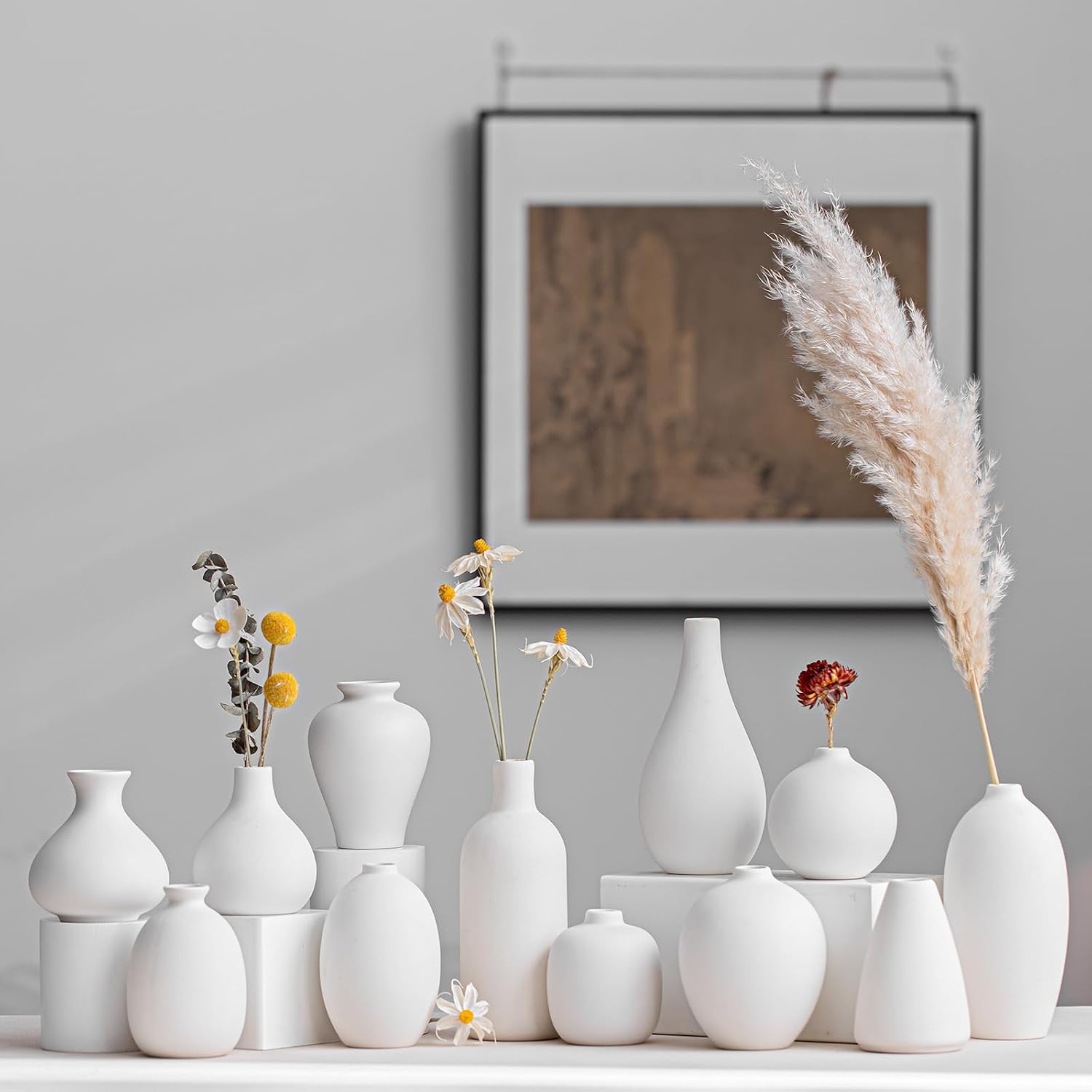 White Ceramic Vase / White-gh-12 / Set of 12