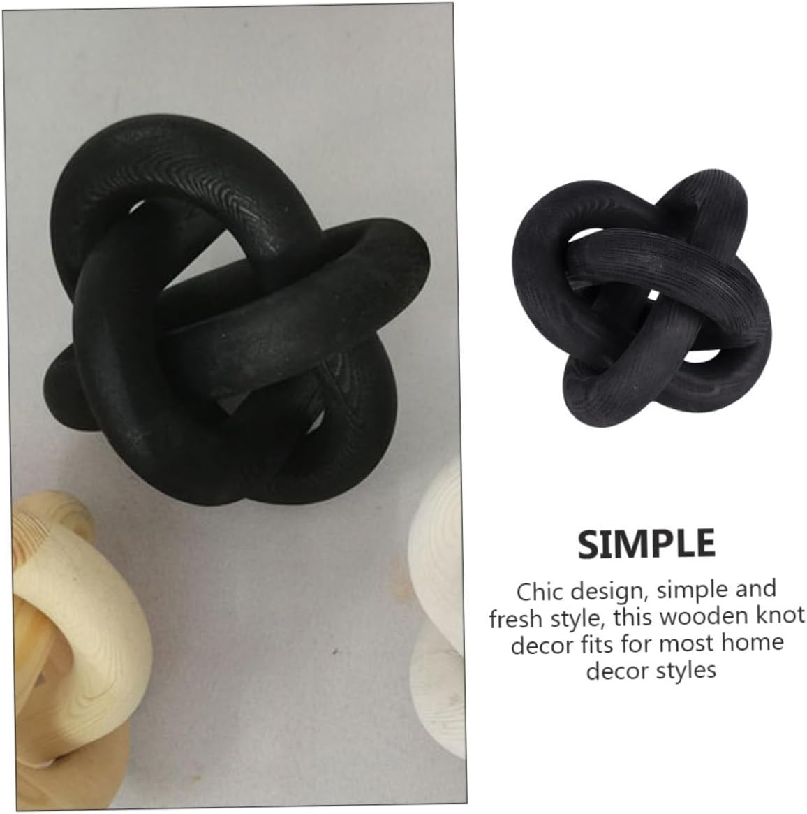 Handmade Wooden Chain Knot Book Shelf Ornament Wooden Handicraft Festival Decor