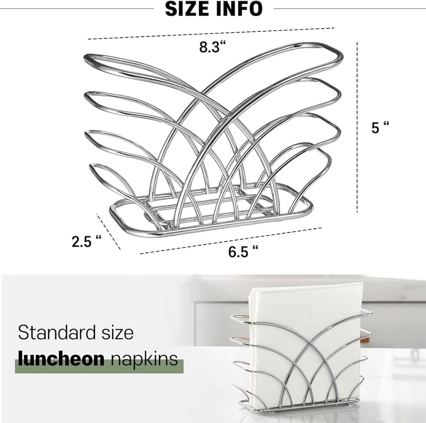 Napkin Holder / Q - Luncheon Napkin Holder - Silver / Luncheon Napkin Holder