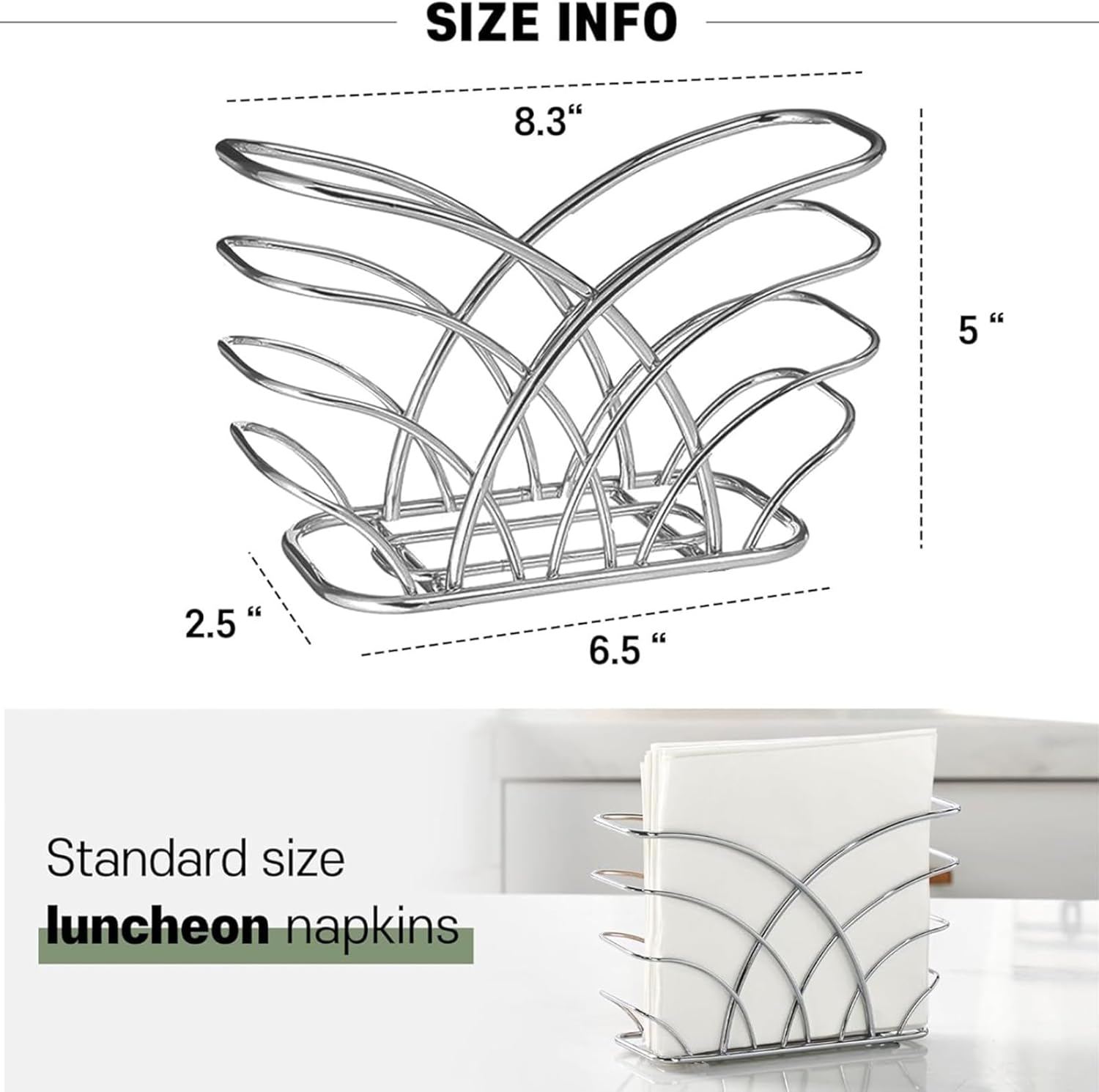 Napkin Holder / Q - Luncheon Napkin Holder - Silver / Luncheon Napkin Holder