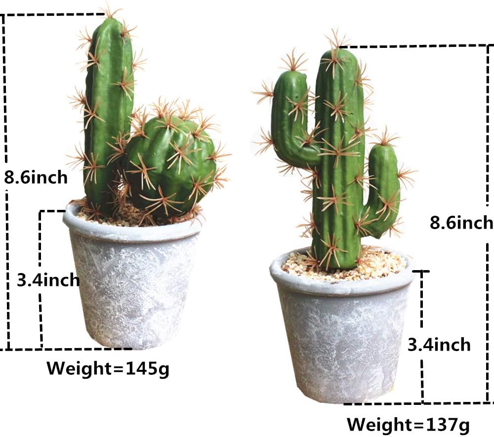 Artificial Succulent Plants Faux Cactus Decorative Succulents Potted Fake Cacti / B SET / Gray