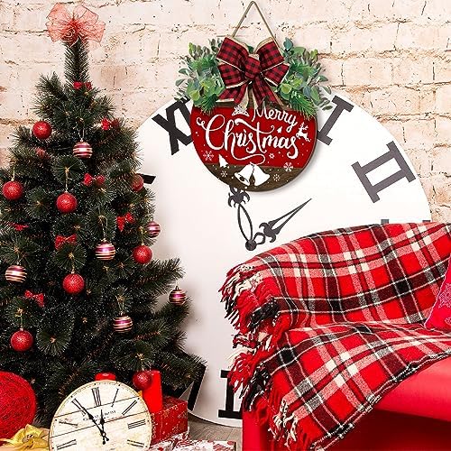 Boao Christmas Door Decorations Wooden Merry Christmas Front Door Sign