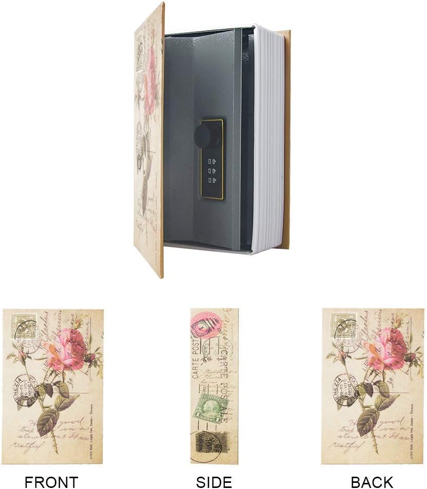 Diversion Book Safe Storage Box / Rose-combination / 9.5 x 6 x 2.2