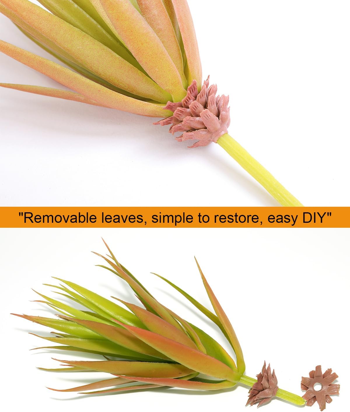 Realistic Artificial Faux Succulent Yucca Vera Greenhouse Small Plants / Autumn Green / Set of 2