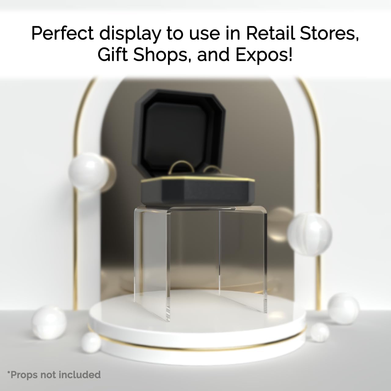 Acrylic Riser Display Stand 3" Reusable Square Platform POP Display / 3"W x 3"H / Clear / Set of 6