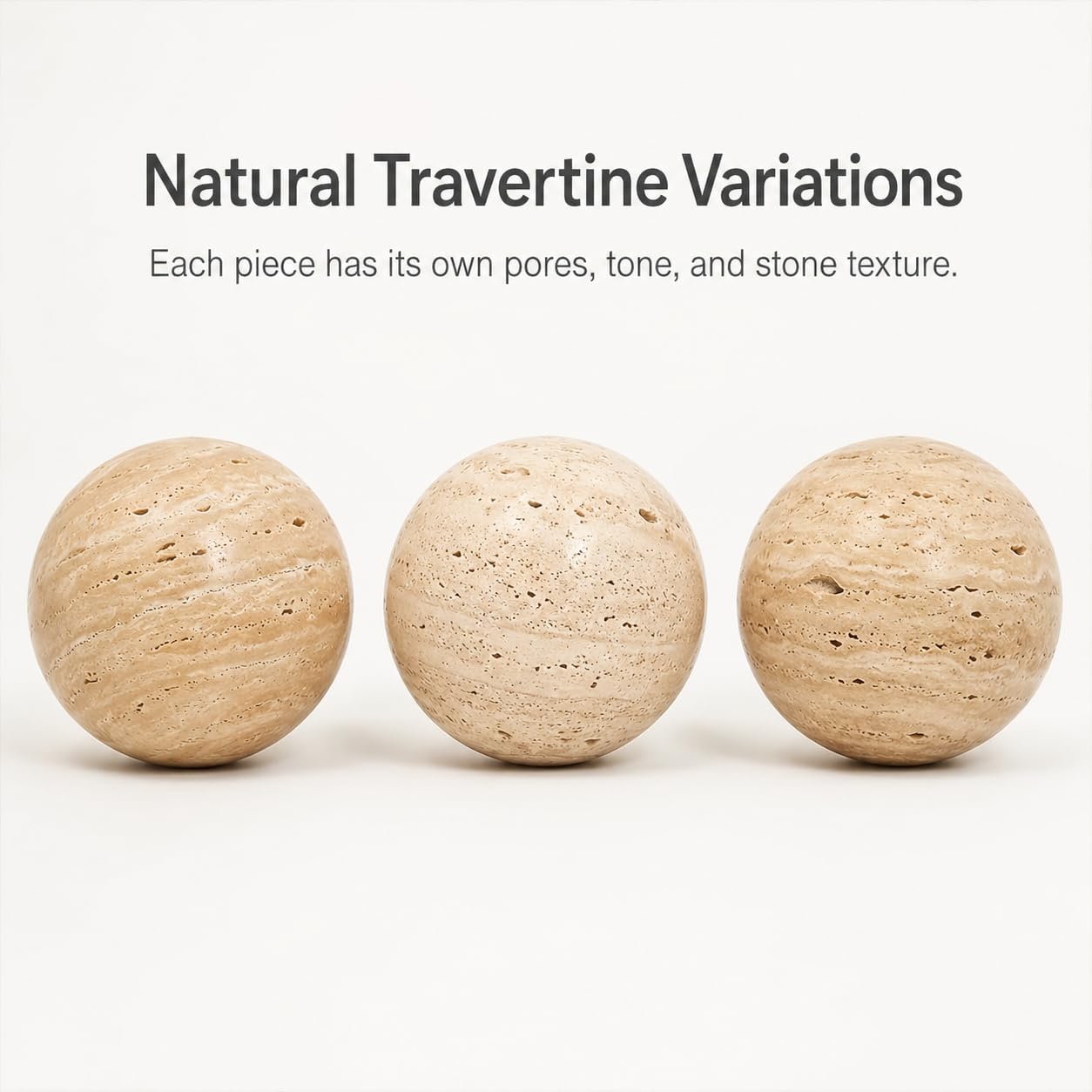 Stone Ball Decor / 12cm Diameter / Natural / 4.72 Inch