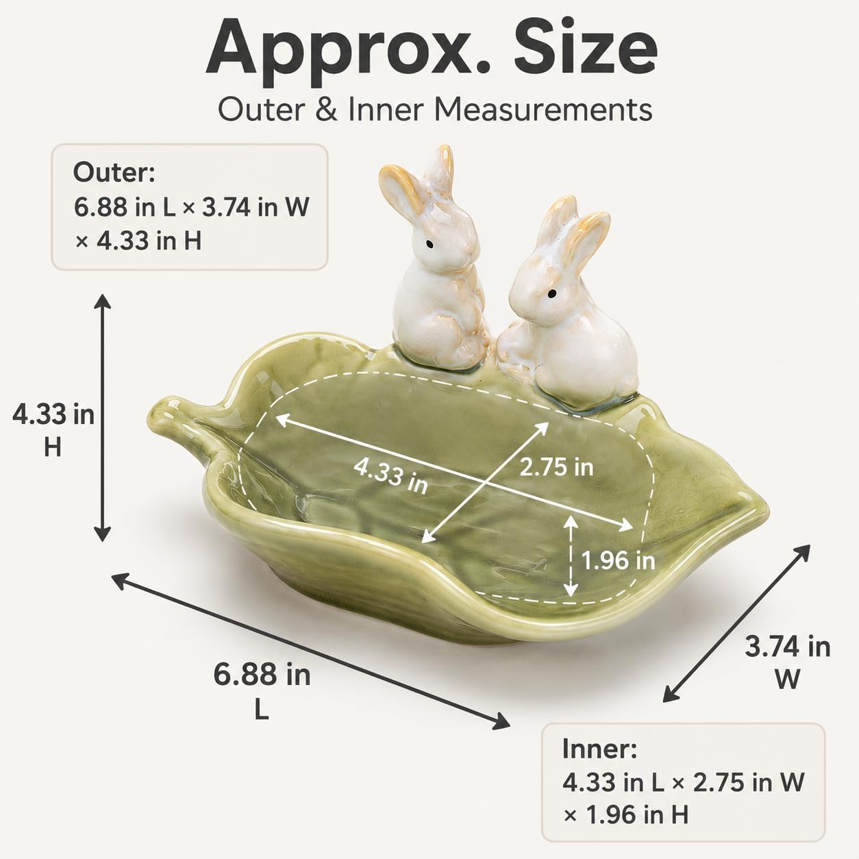 Bunny Countertop Tray / Green