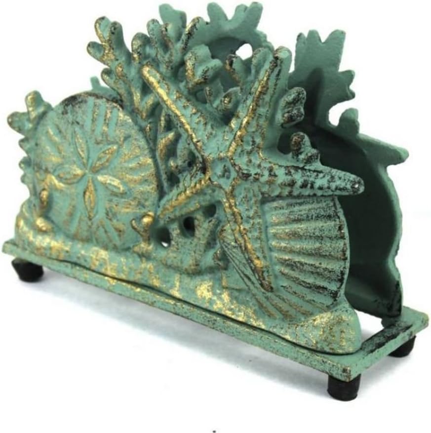 Antique Cast Iron Seashell Napkin Holder 7 / Bronze