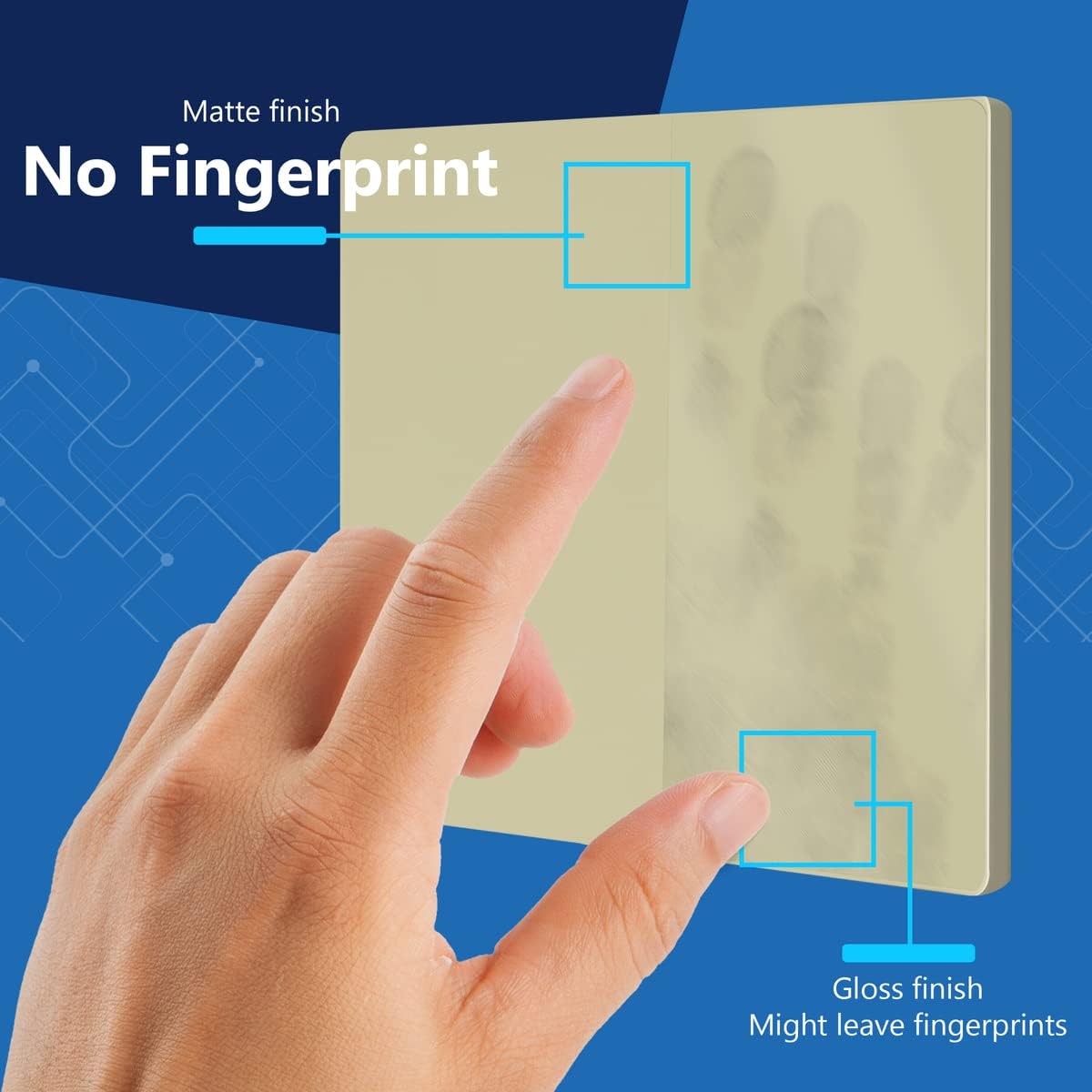 LIDER Double Blank Wall Plate, Screwless Design, Midsize, 2-Gang, 10-Pack | Temperature And Impact Resistant, Matte