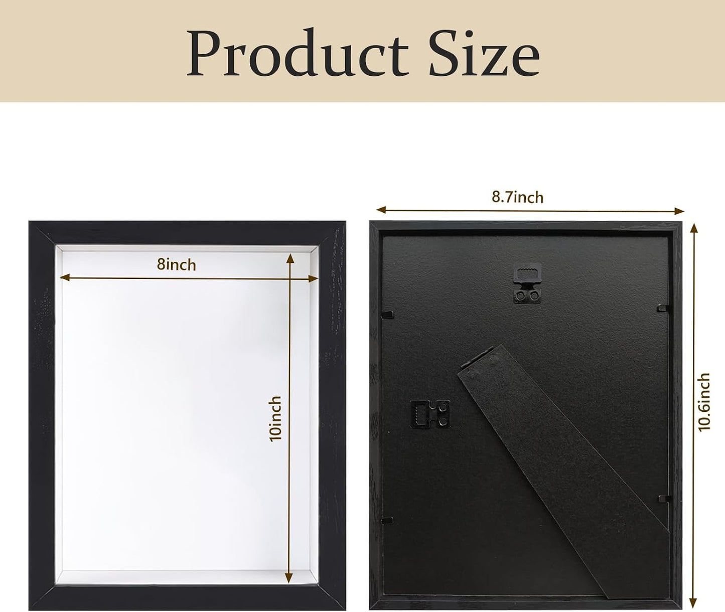 Shadow Box Frame 8x10 - 3 Pack Wood Deep Shadowbox with Glass Shadow Boxes Display Cases Suitable for Photos, Dried