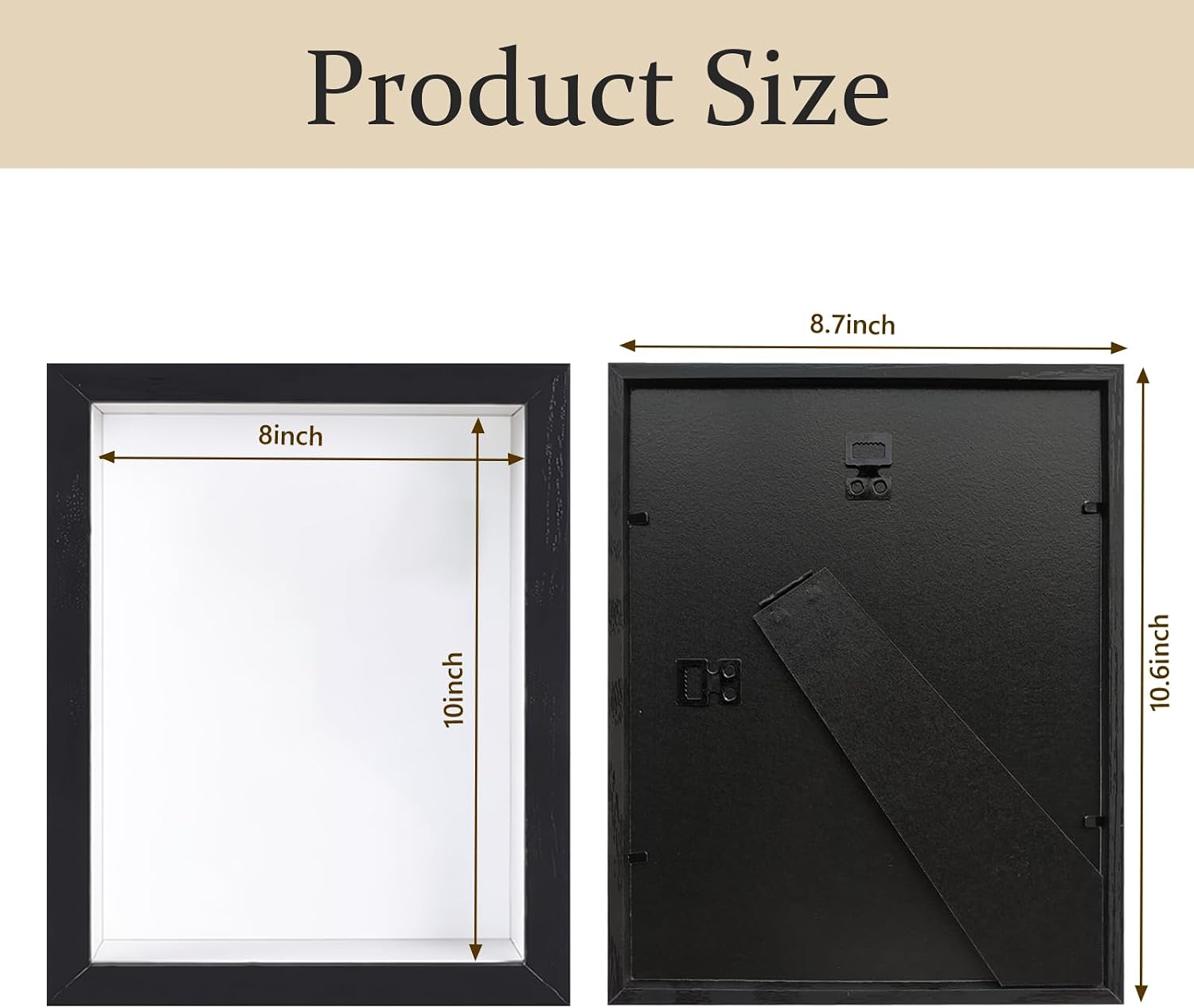 Shadow Box Frame 8x10 - 3 Pack Wood Deep Shadowbox with Glass Shadow Boxes Display Cases Suitable for Photos, Dried